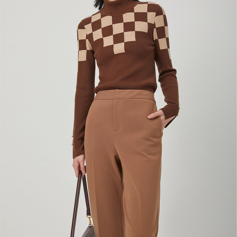 turtle neck sweater with Jacquard